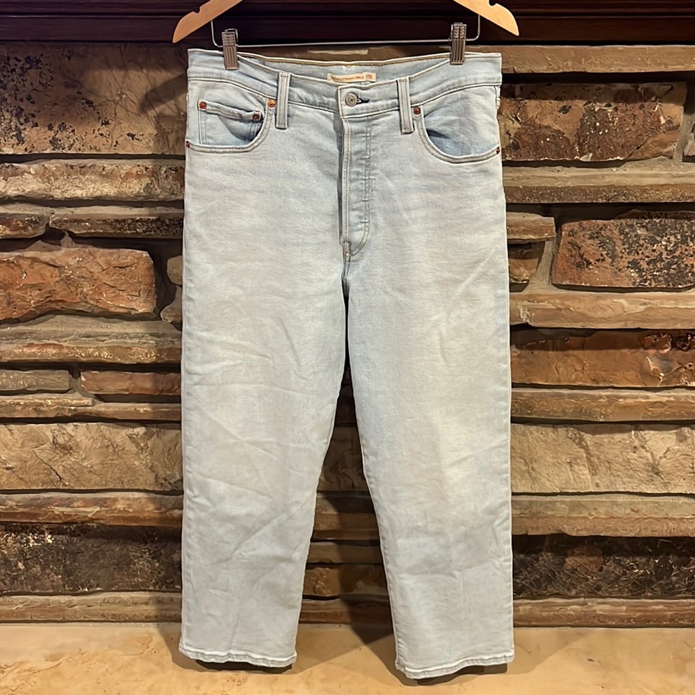 Levi's Ribcage Straight Ankle Light Wash Stretch Jeans